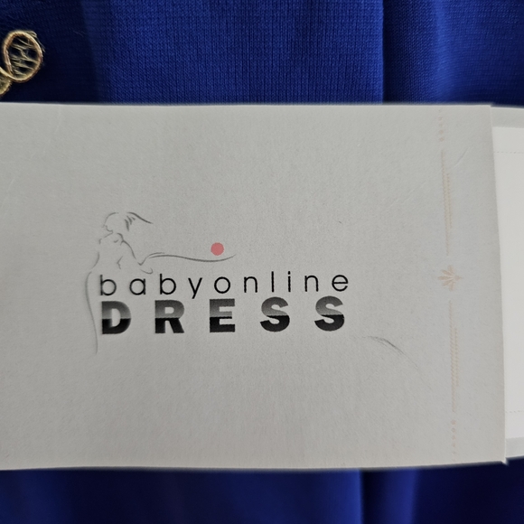 NWT Women's Dress with Gold Lace Embellishments, Royal Blue, Size XL - Picture 4 of 7